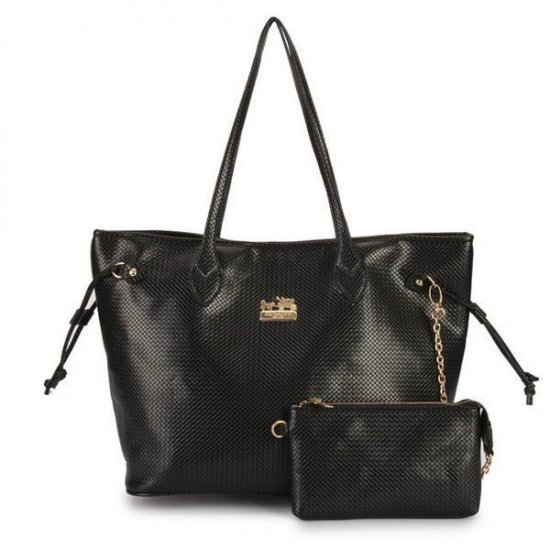 Coach City Knitted Medium Black Totes DZM | Women - Click Image to Close